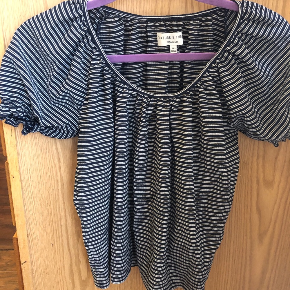 Madewell striped bubble arm shirt!